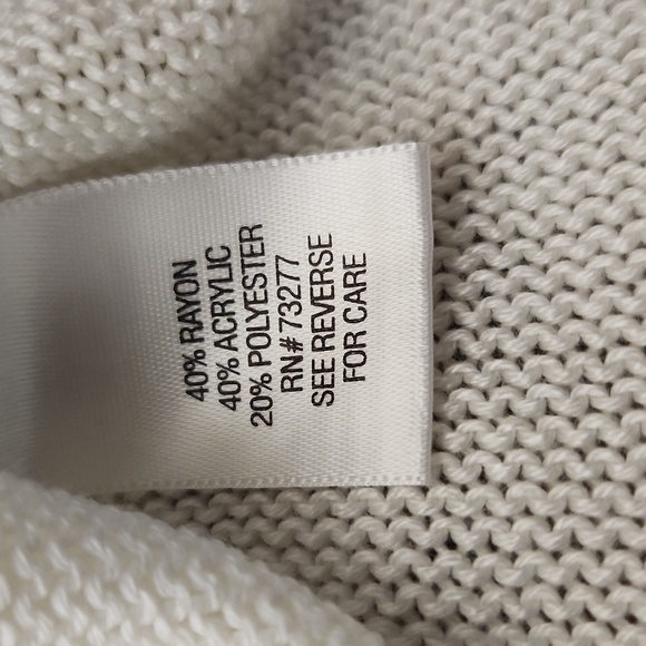 Ivory hollow out crochet knit beachy boho crewneck pullover sweater. Size xl - Picture 7 of 7